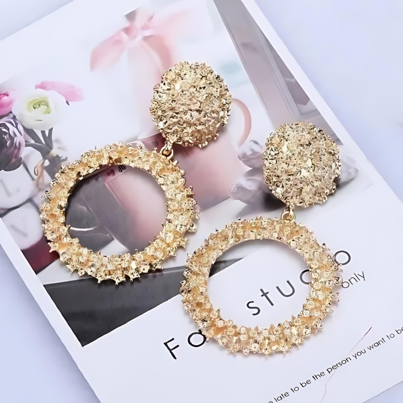 Korean Round Shape Elegant Earrings - Image 3