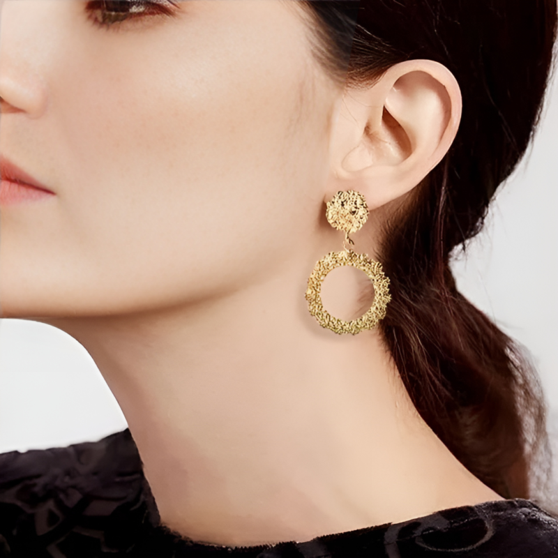 Korean Round Shape Elegant Earrings - Image 2
