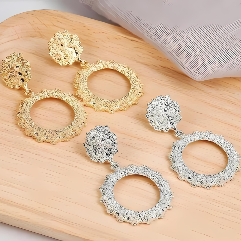 Korean Round Shape Elegant Earrings - Image 4