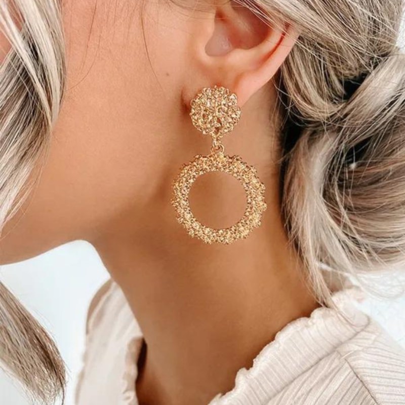 Korean Round Shape Elegant Earrings - Image 7