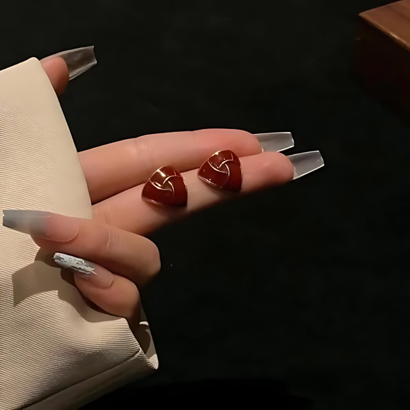 Korean Triangle Shape Ear Studs - Image 2