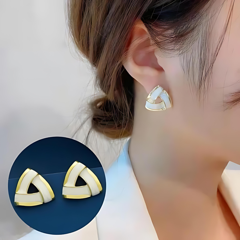 Korean Triangle Shape Ear Studs - Image 2