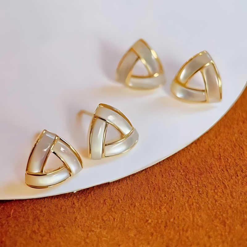 Korean Triangle Shape Ear Studs - Image 3