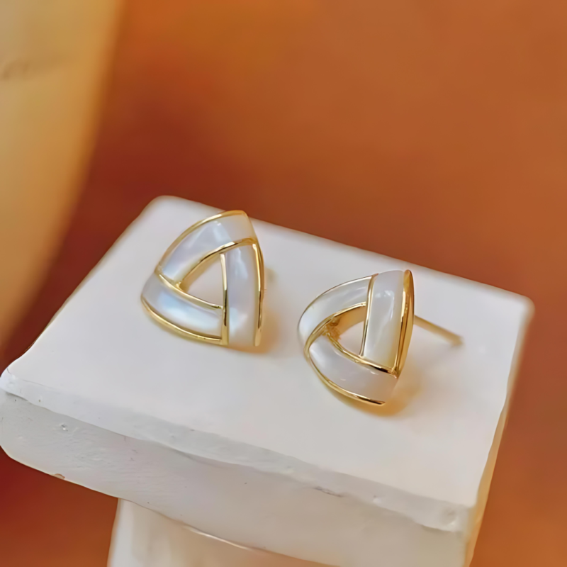 Korean Triangle Shape Ear Studs - Image 4