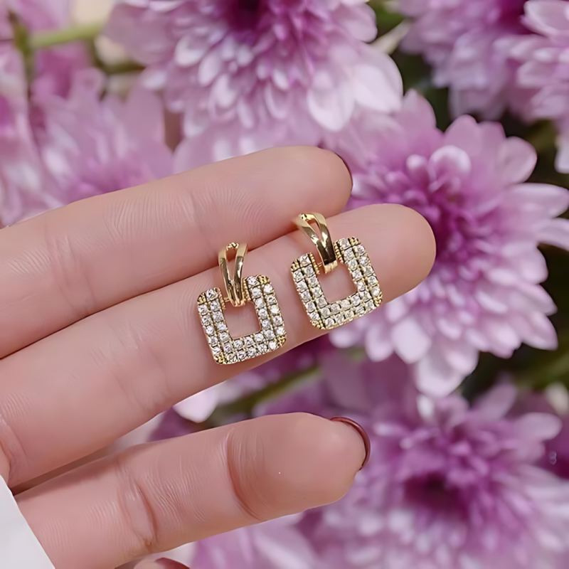 Korean Rhinestones Earrings New Design - Image 3