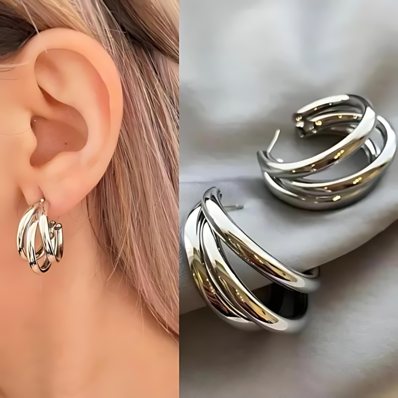 Three Layer Fashionable Earrings - Image 2