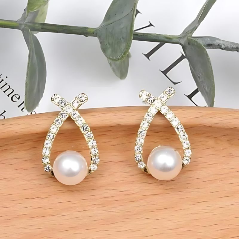 Pearl Stone Shining Earrings - Image 3