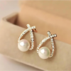 Pearl Stone Shining Earrings