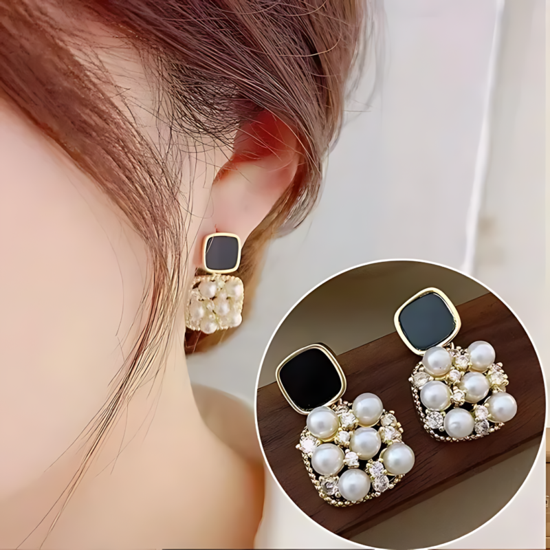 Pearl Rhinestones Earrings - Image 3