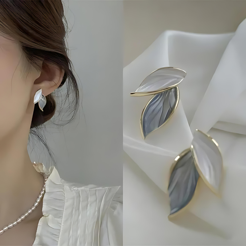 Korean Leaf Shape Studs - Image 5