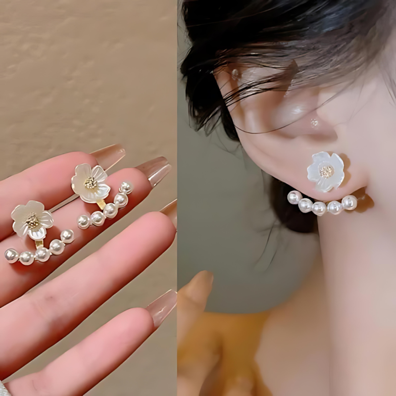 Flower Pearl Ear Studs - Image 9