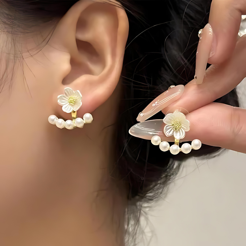 Flower Pearl Ear Studs - Image 10