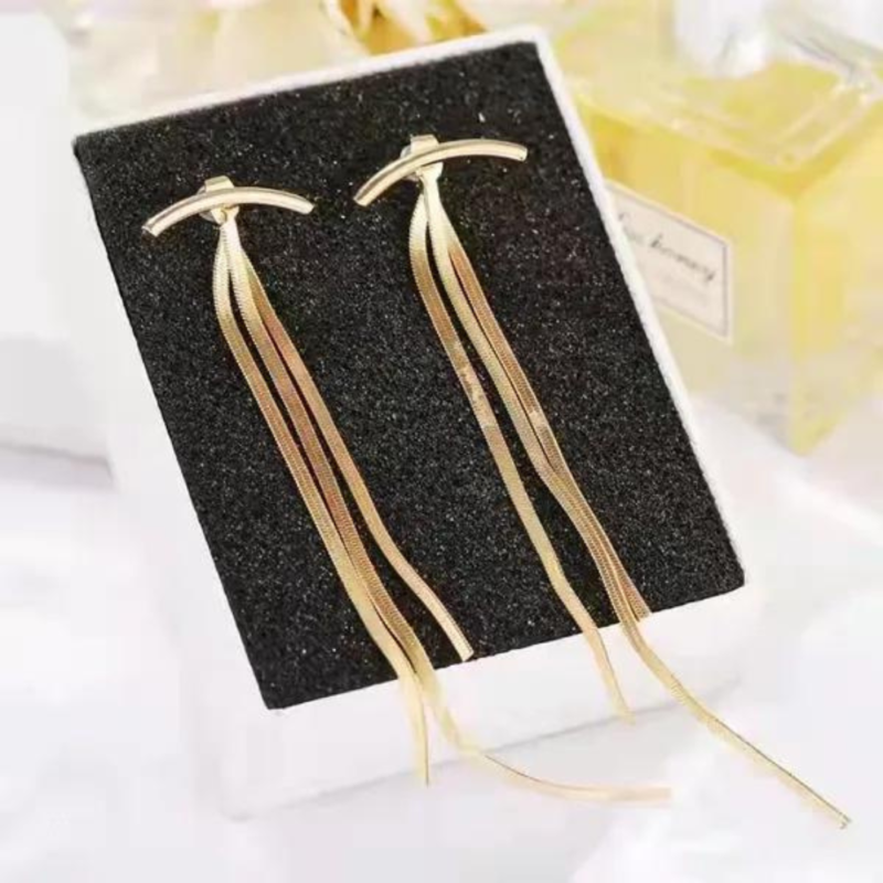Korean Long Tassel Party Wear Earrings